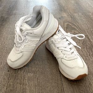 Kids girls boys toddler new balance 574 white sneakers size 12